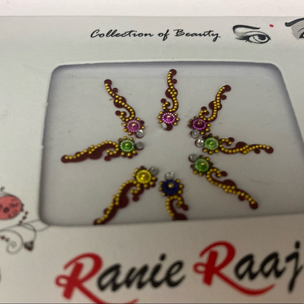 7 Multicolored Long Forehead Bindi Stickers